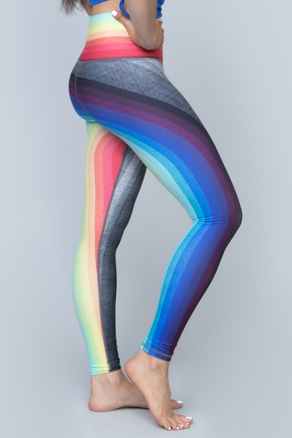 Rainbow Ombre Striped Leggings