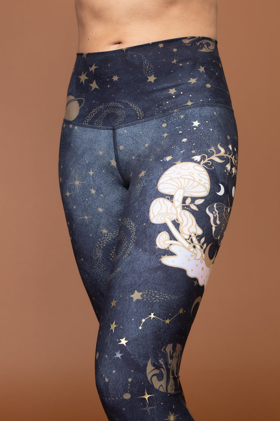 Shroom Galaxy Barefoot Legging with Foil Accents