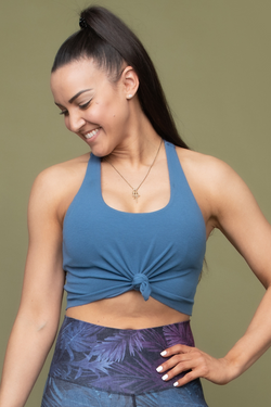 Tie Tank Sports Bra : Deep Sea