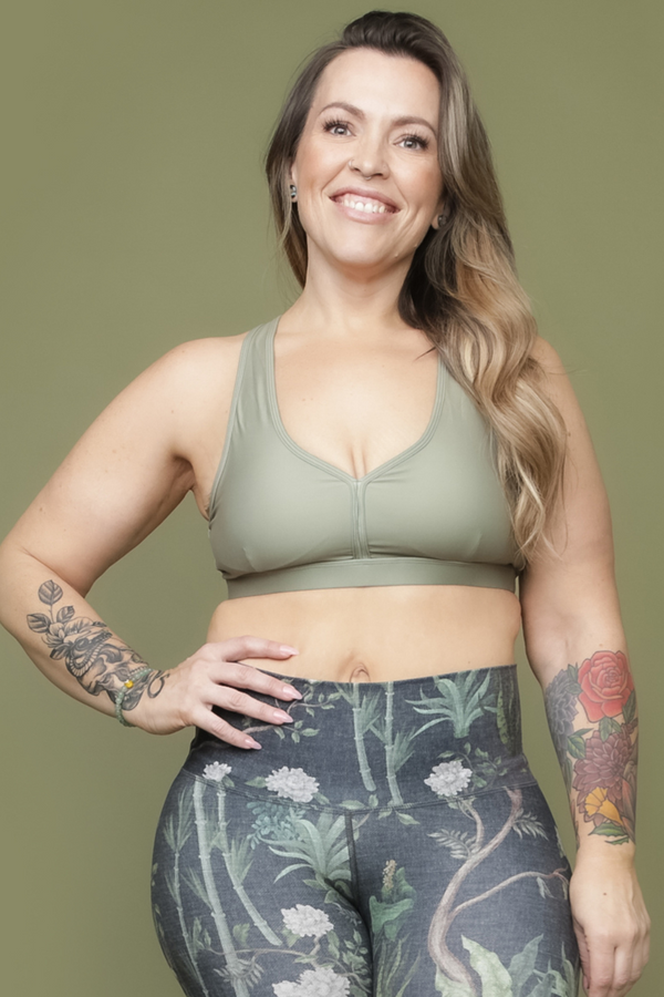 Eclipse Medium Support Sports Bra - Sage
