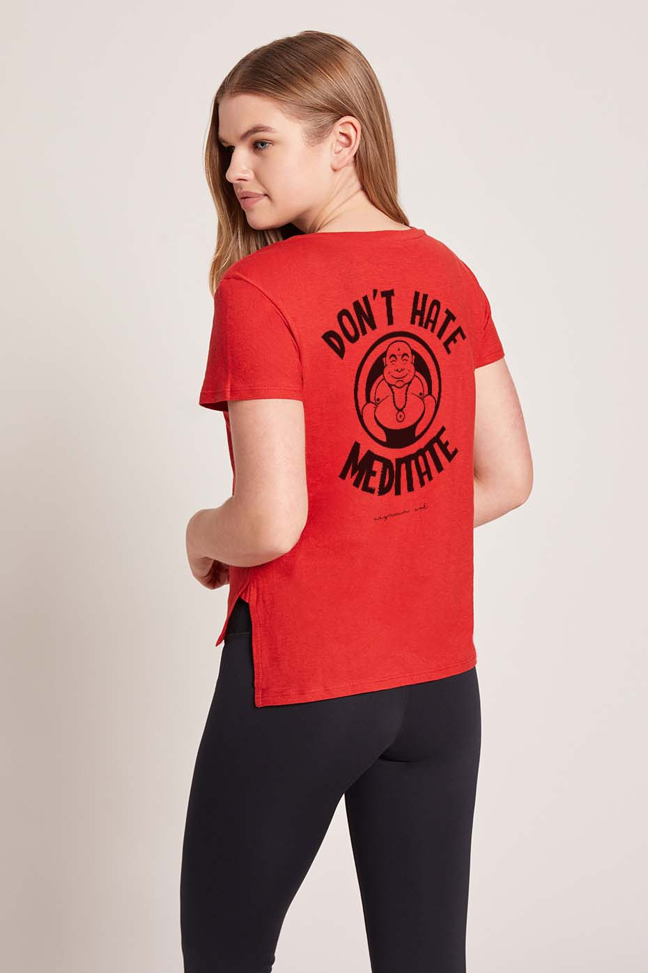Don't Hate Meditate Graphic Tee - Red