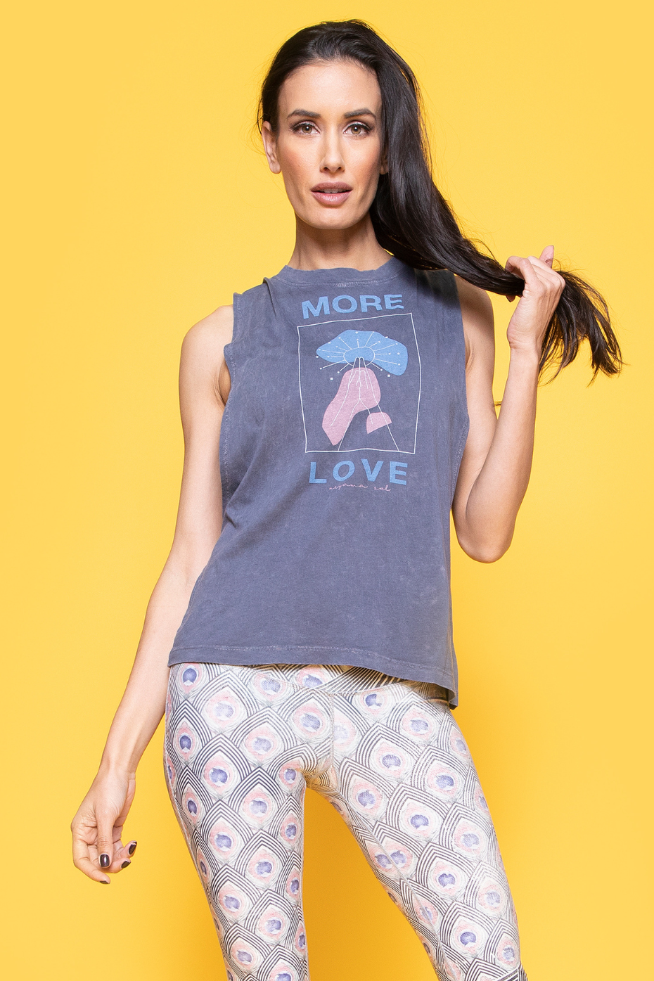 Muscle Tank - Charcoal - More Love Graphic