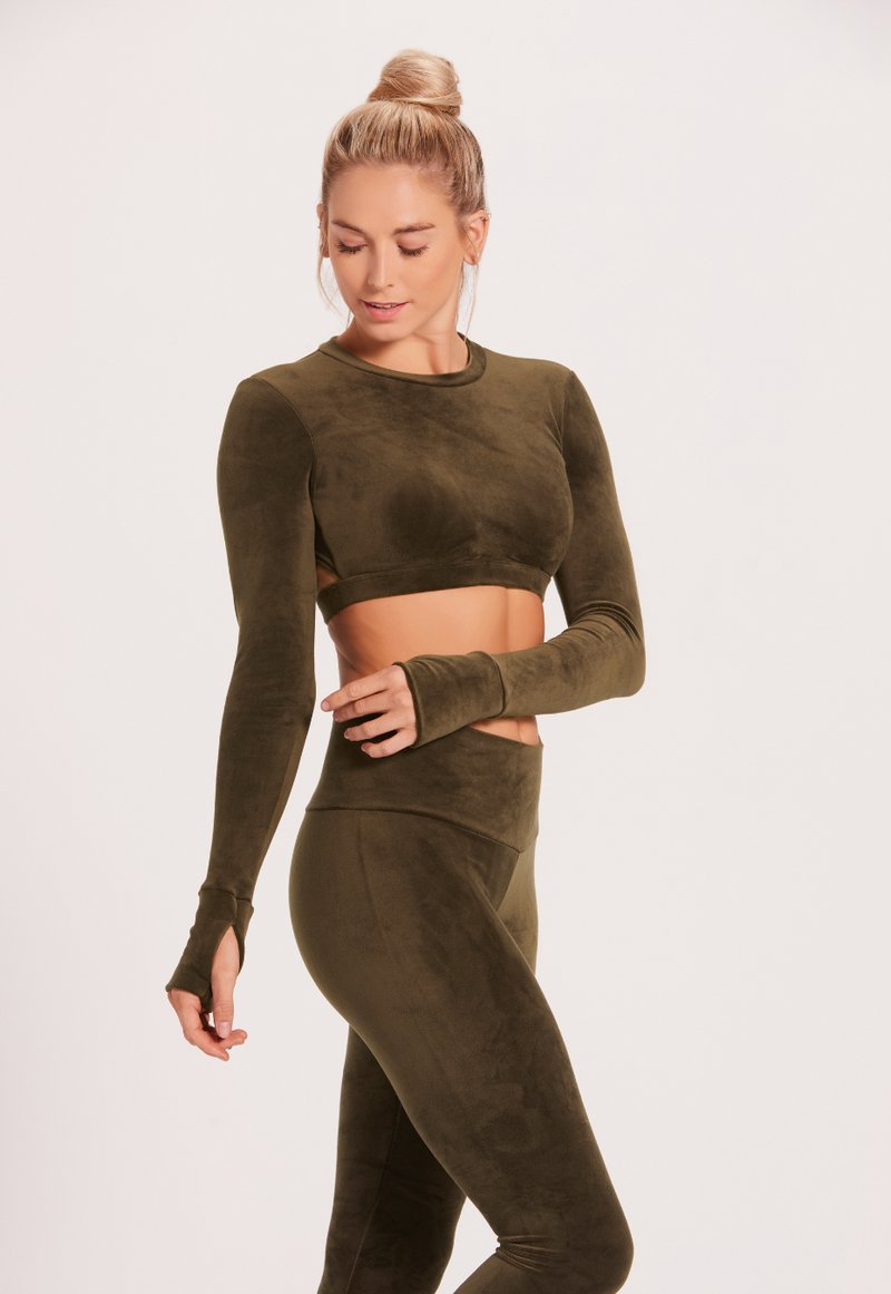 Velour High Waisted Legging - Nori