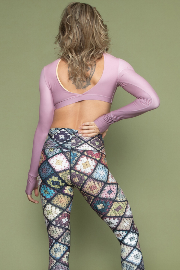 Long Sleeve Knotty Bra - Rose Petal