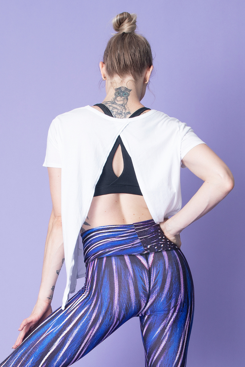 Old School Open Back White Tee