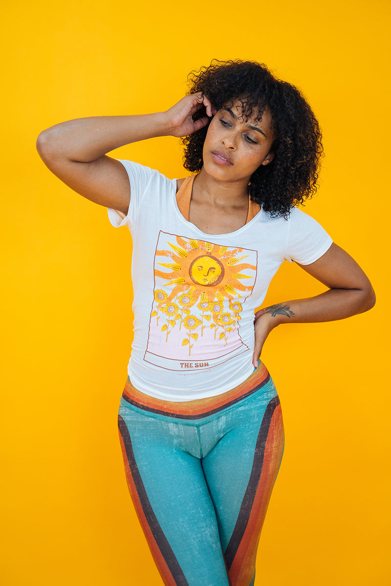 SANTA CRUZ TSHIRT-WHITE-SUN TAROT GRAPHIC